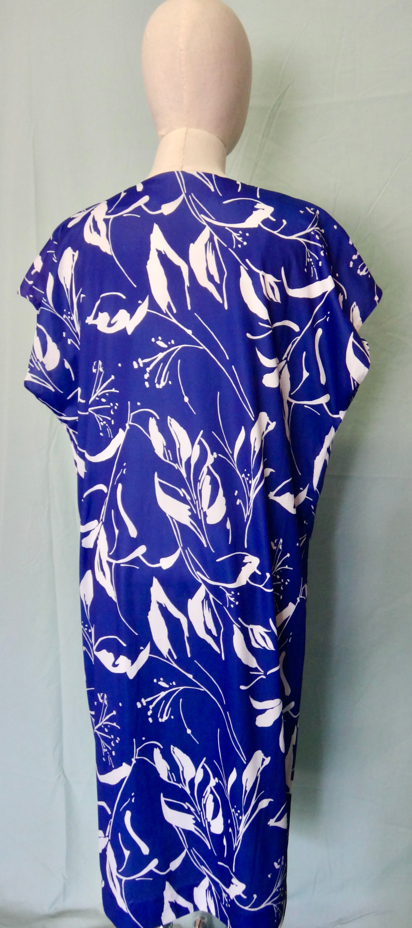 80s Royal Blue Cape Dress