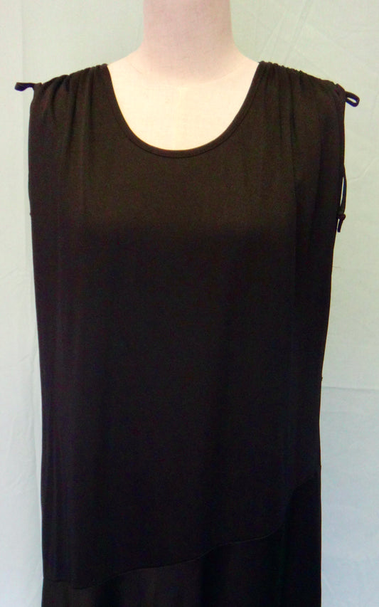 80s Black Asymmetric Cocktail Dress