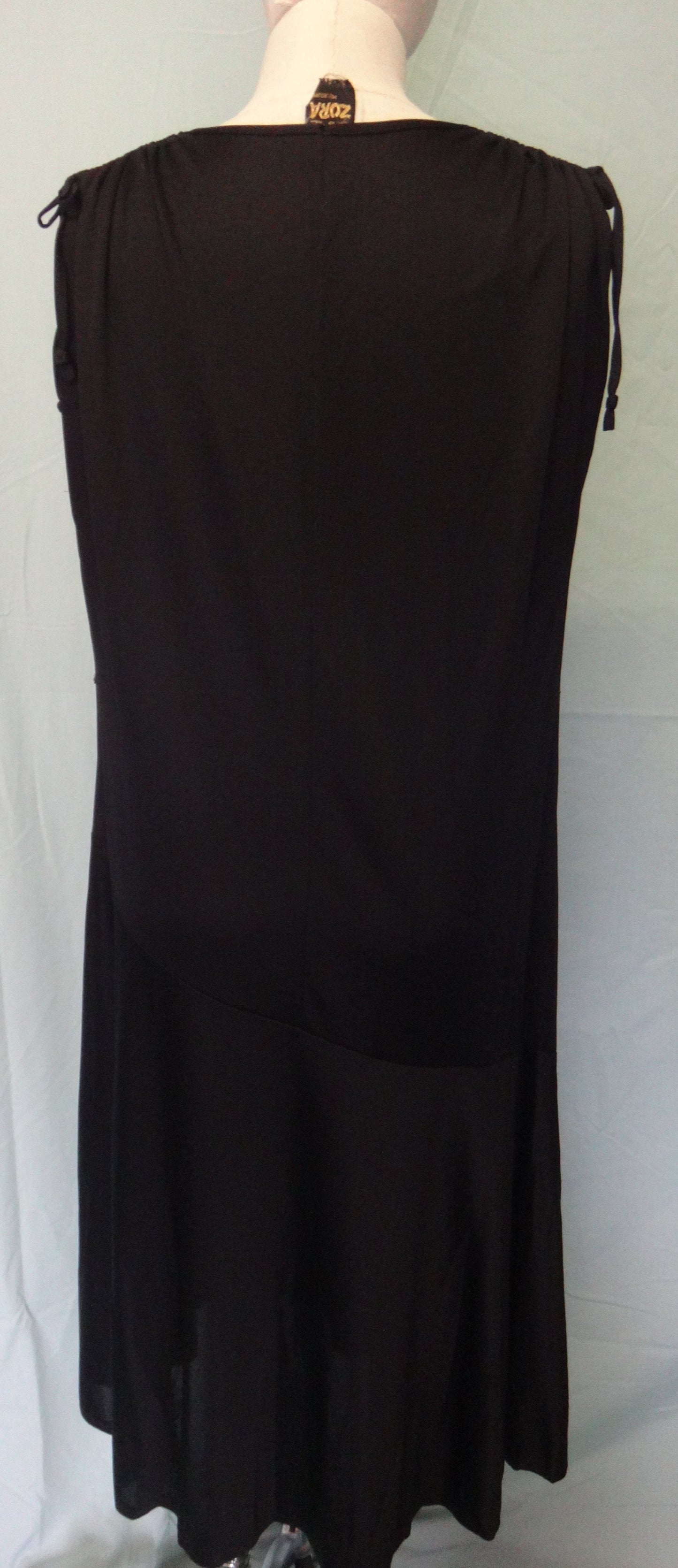 80s Black Asymmetric Cocktail Dress