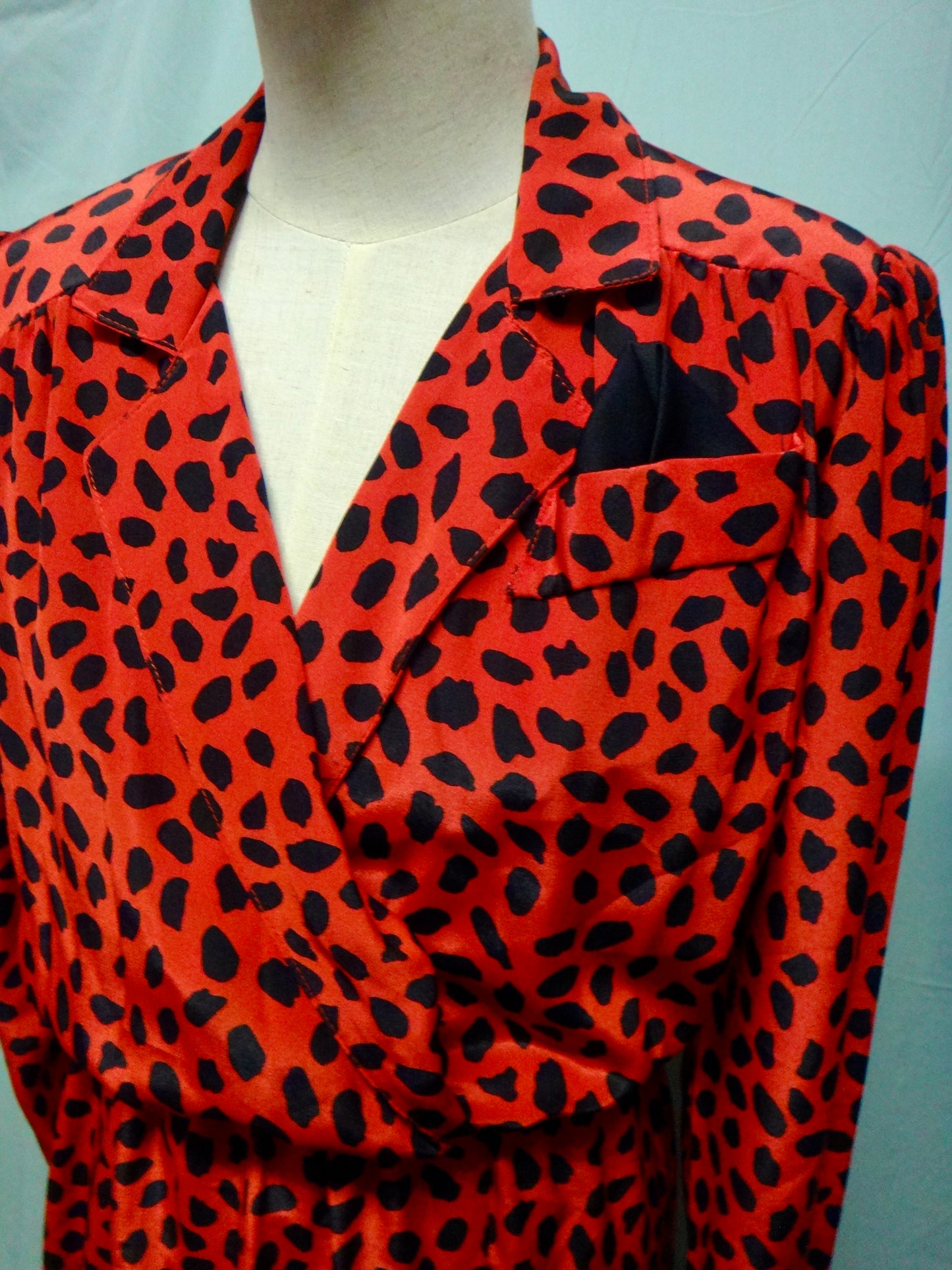 80s Animal Secretary Dress Black Red