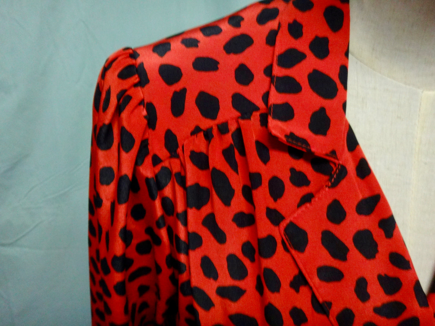 80s Animal Secretary Dress Black Red