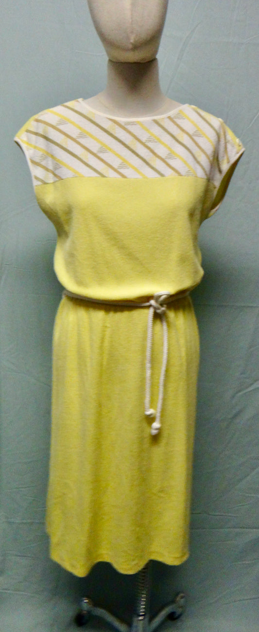 80s Sunny Yellow Terry Summer Dress