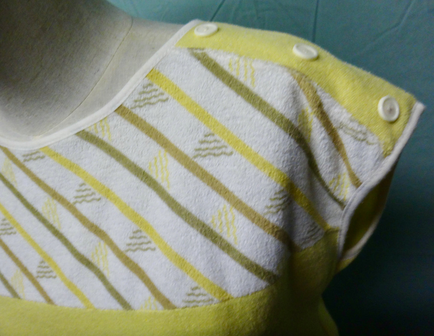 80s Sunny Yellow Terry Summer Dress