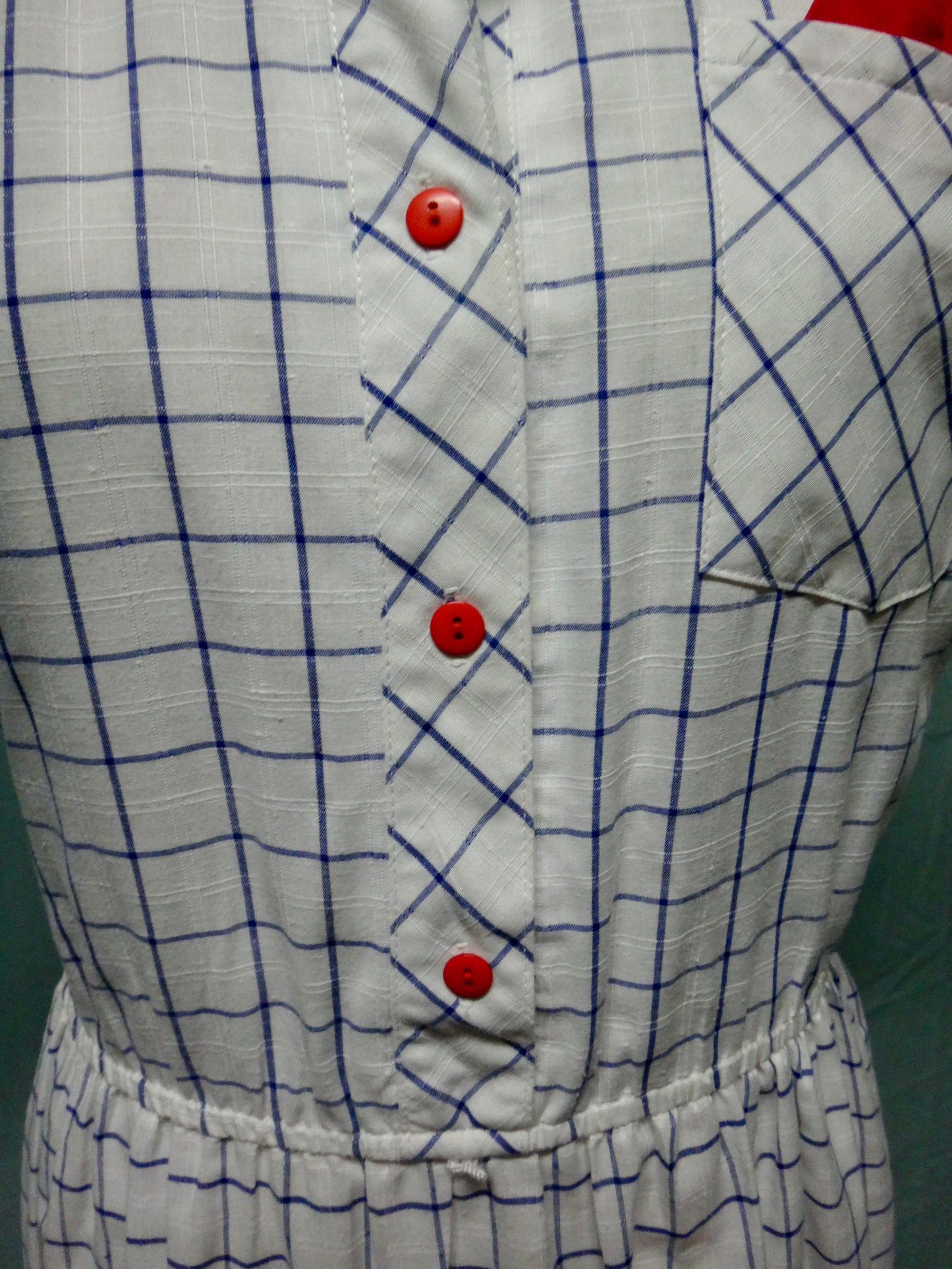 80s Check Secretary Dress with Pocket Square