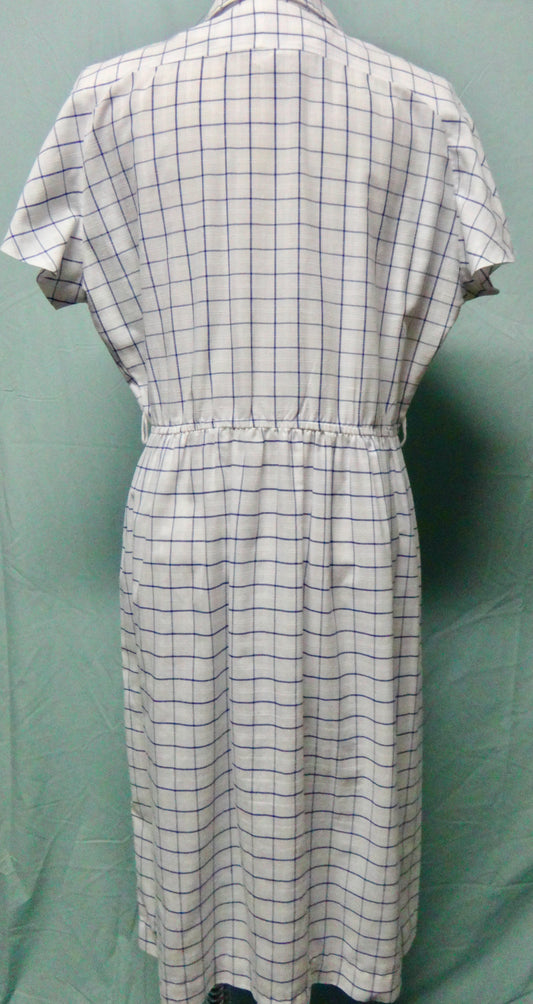 80s Check Secretary Dress with Pocket Square