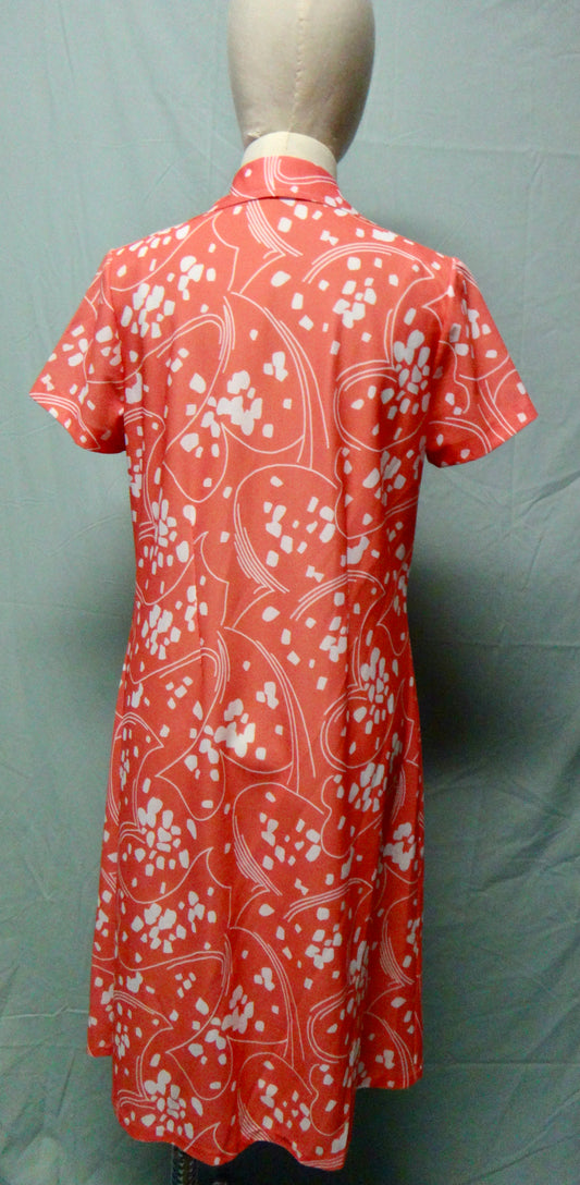 Abstract Print Peach Day Dress