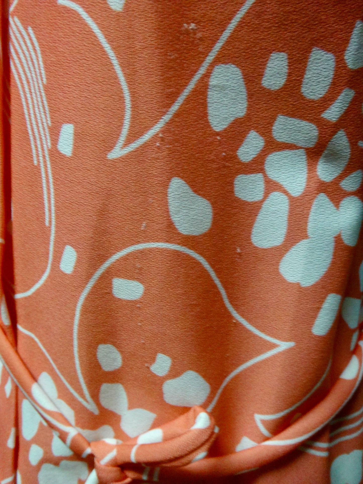 Abstract Print Peach Day Dress