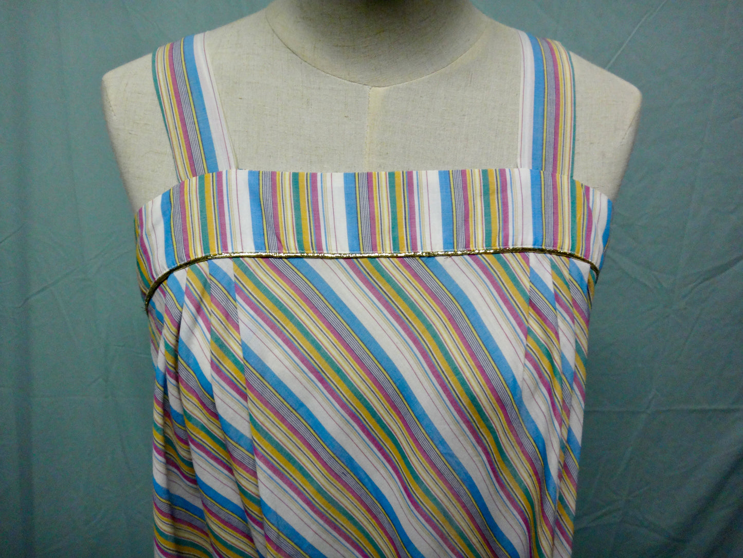 80s Rainbow Stripe Summer Dress