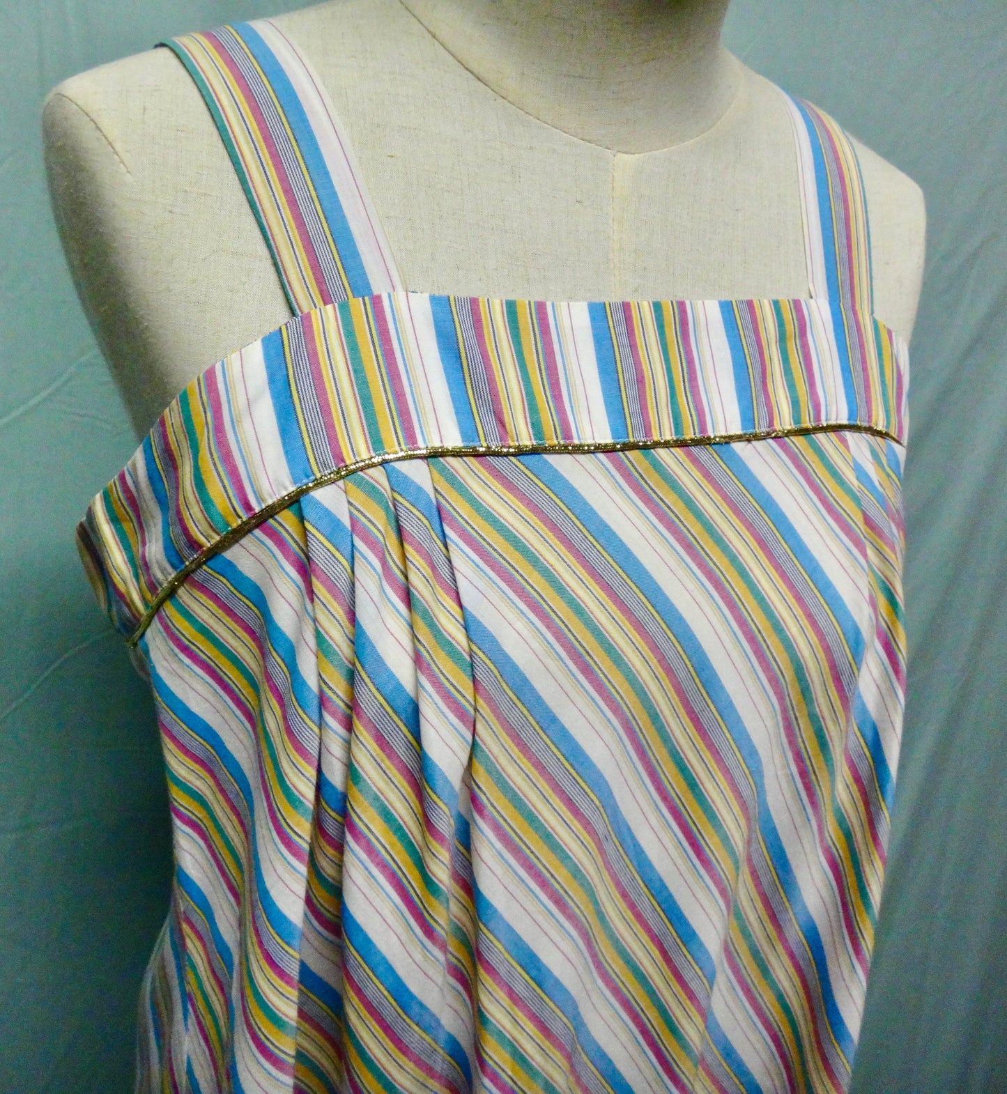 80s Rainbow Stripe Summer Dress