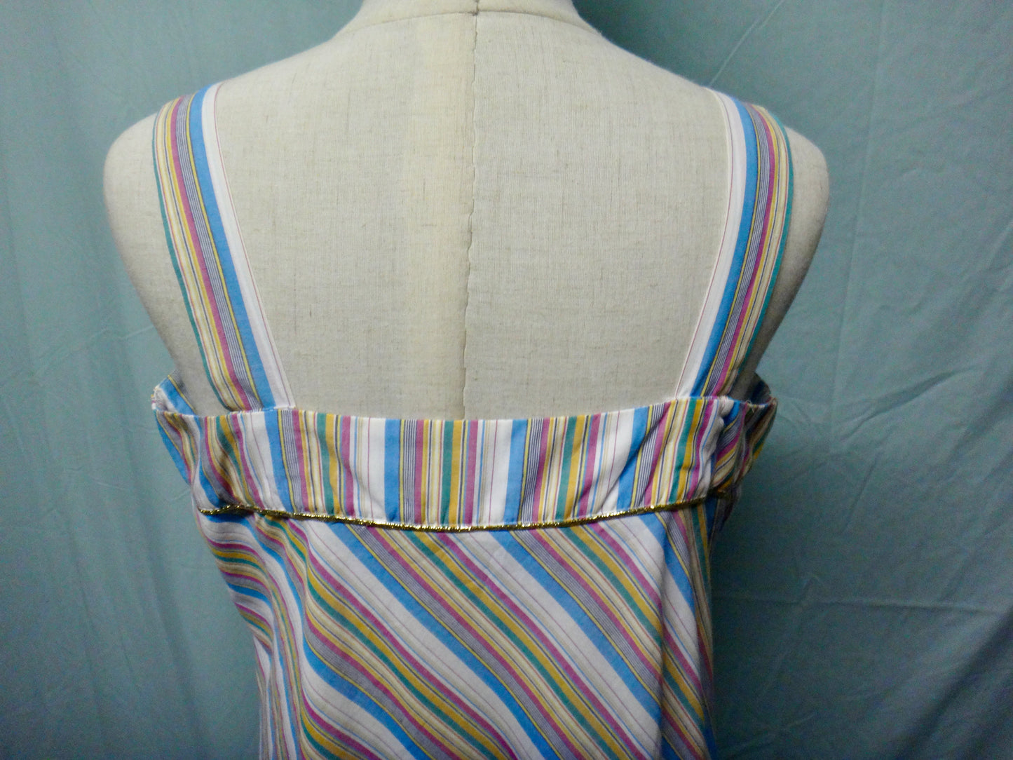 80s Rainbow Stripe Summer Dress