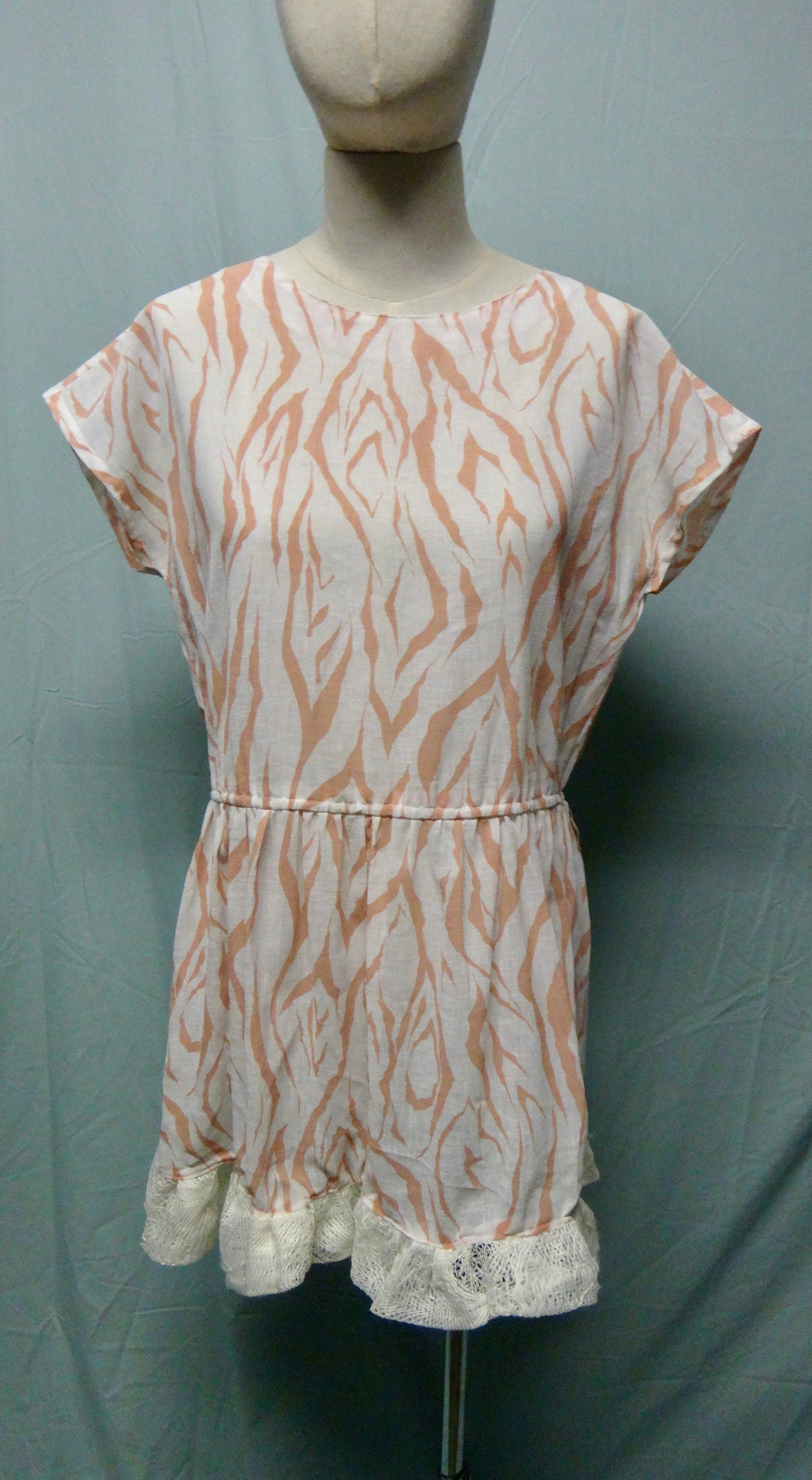 80s Animal Print Mini Dress with Cut out