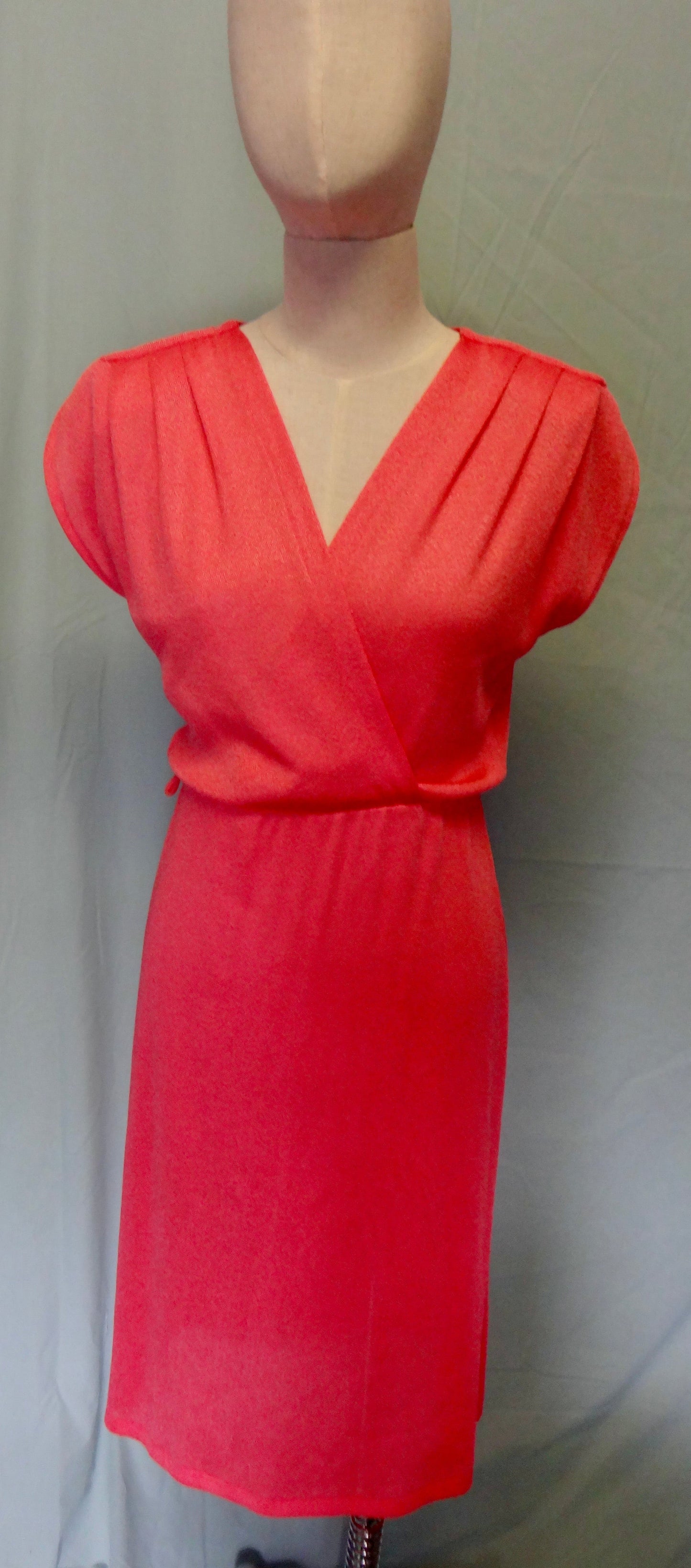 70s Pink Silky Mesh Disco Dress