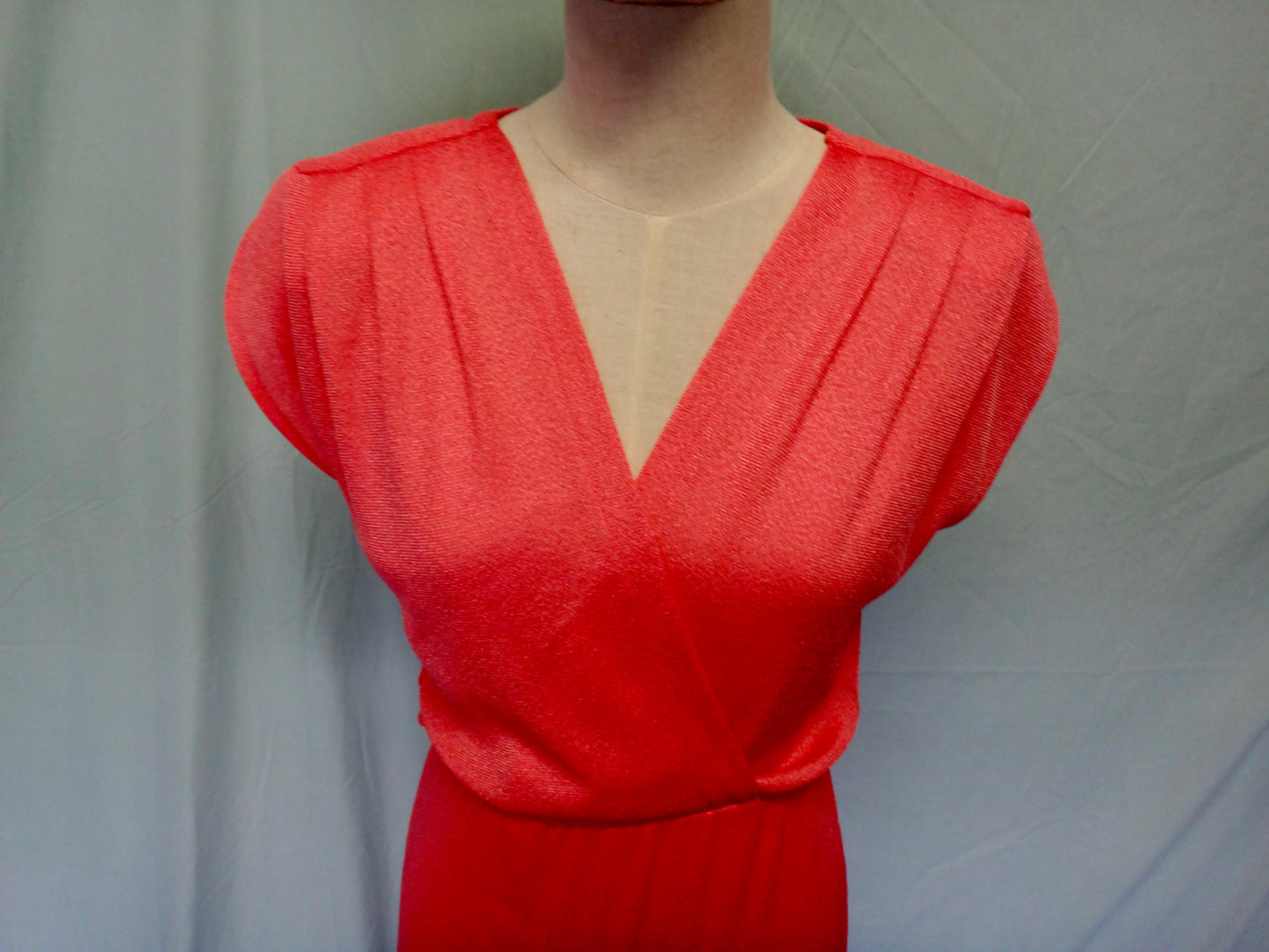 70s Pink Silky Mesh Disco Dress