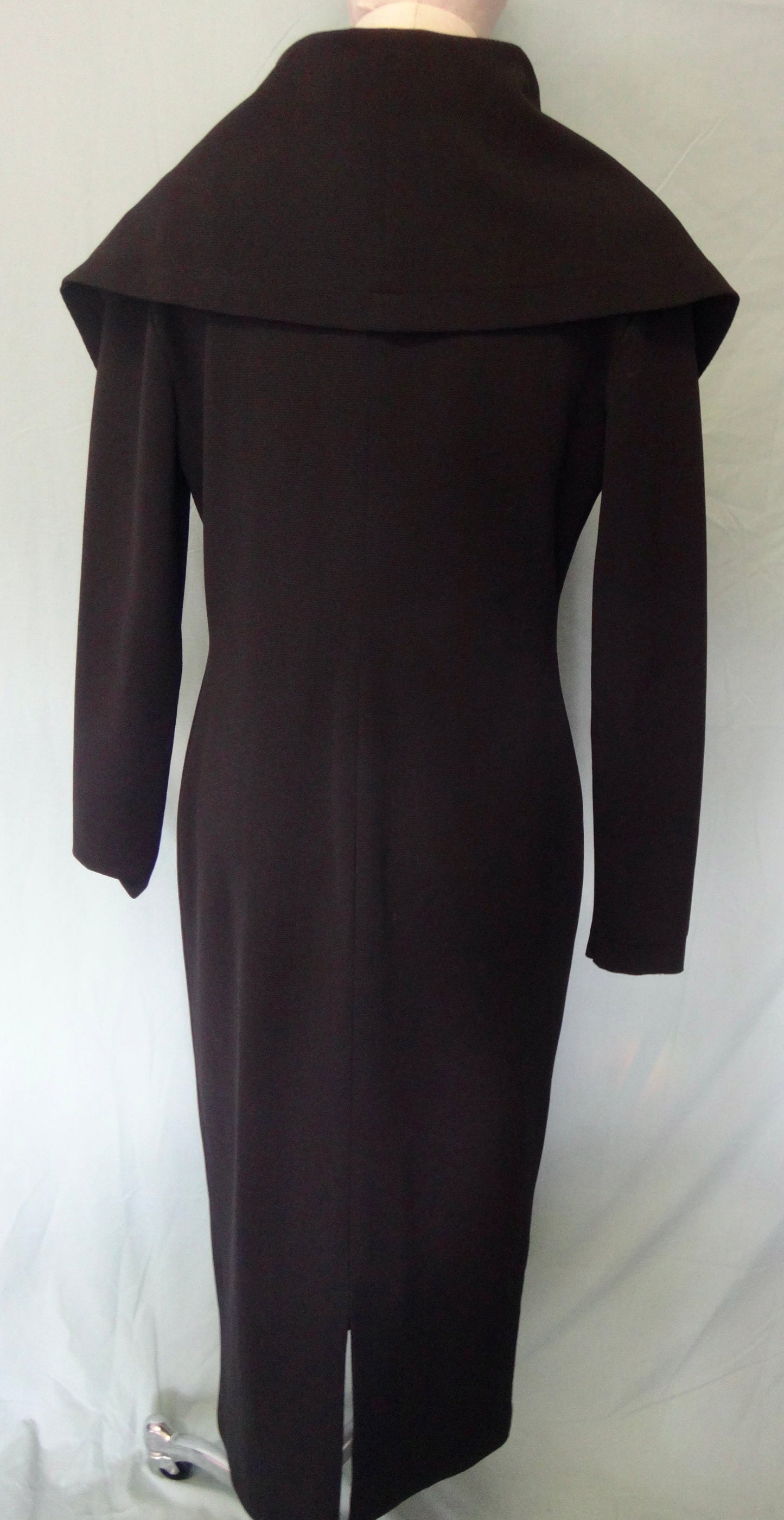 80s/90s "Jill Fitzsimon" Black Cape Neckline Dress