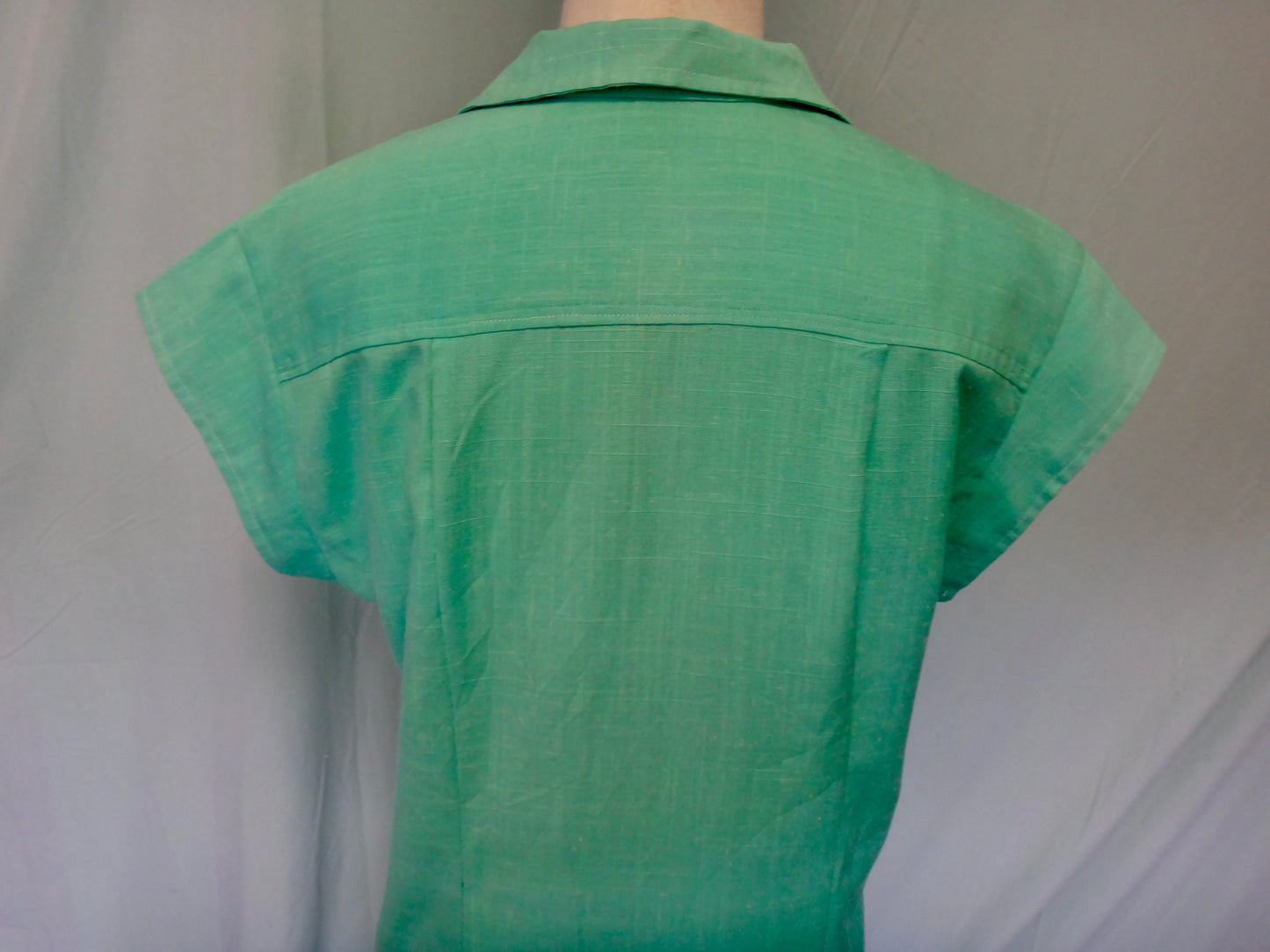 80s Mint Cap Sleeve Shirt Dress