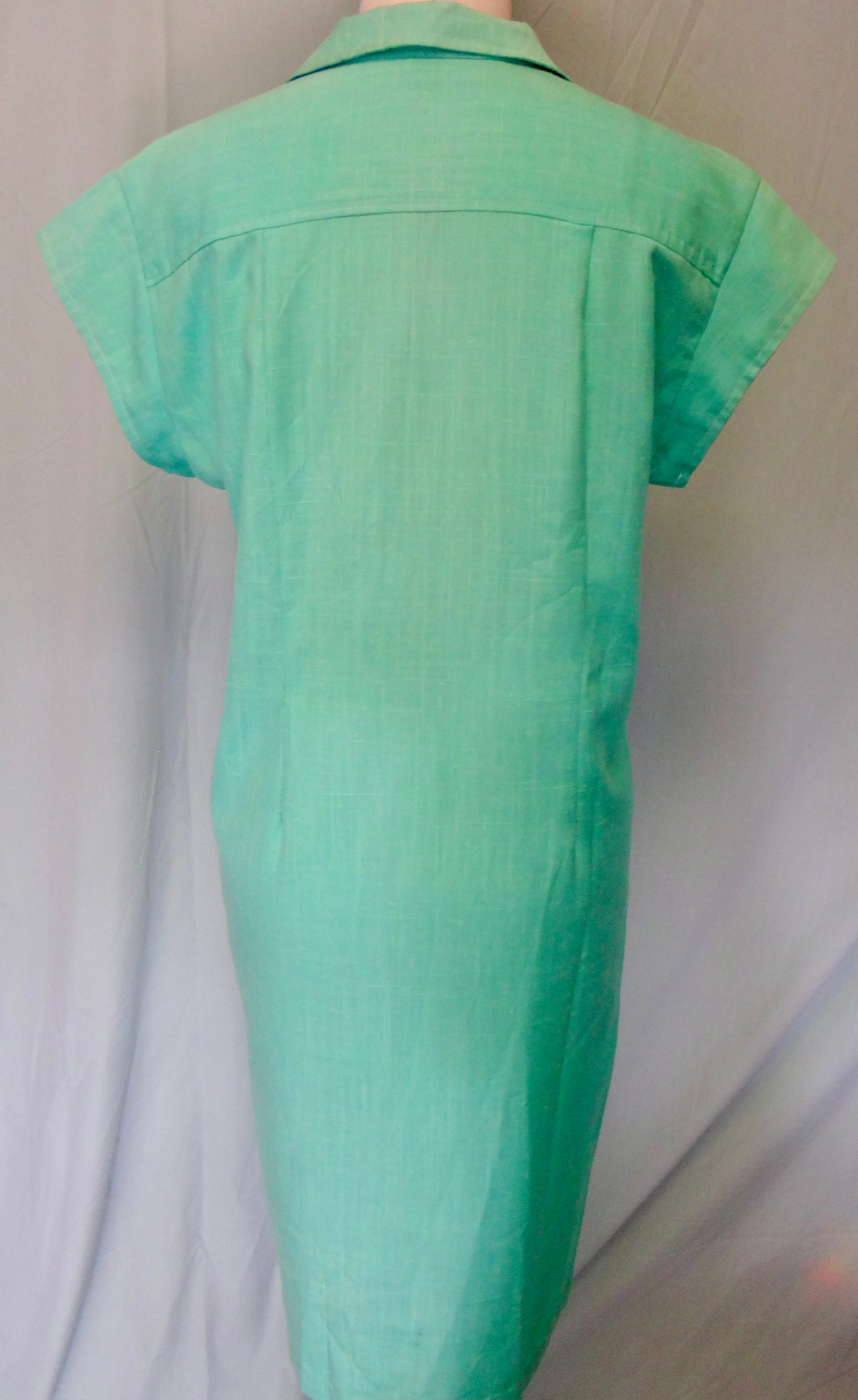 80s Mint Cap Sleeve Shirt Dress