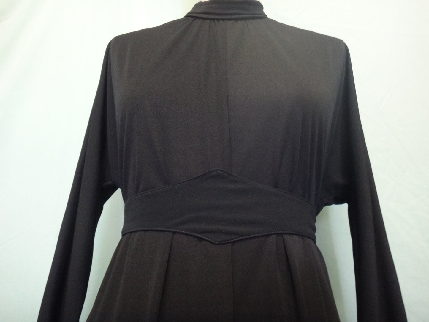 80s Black Batwing Evening Dress