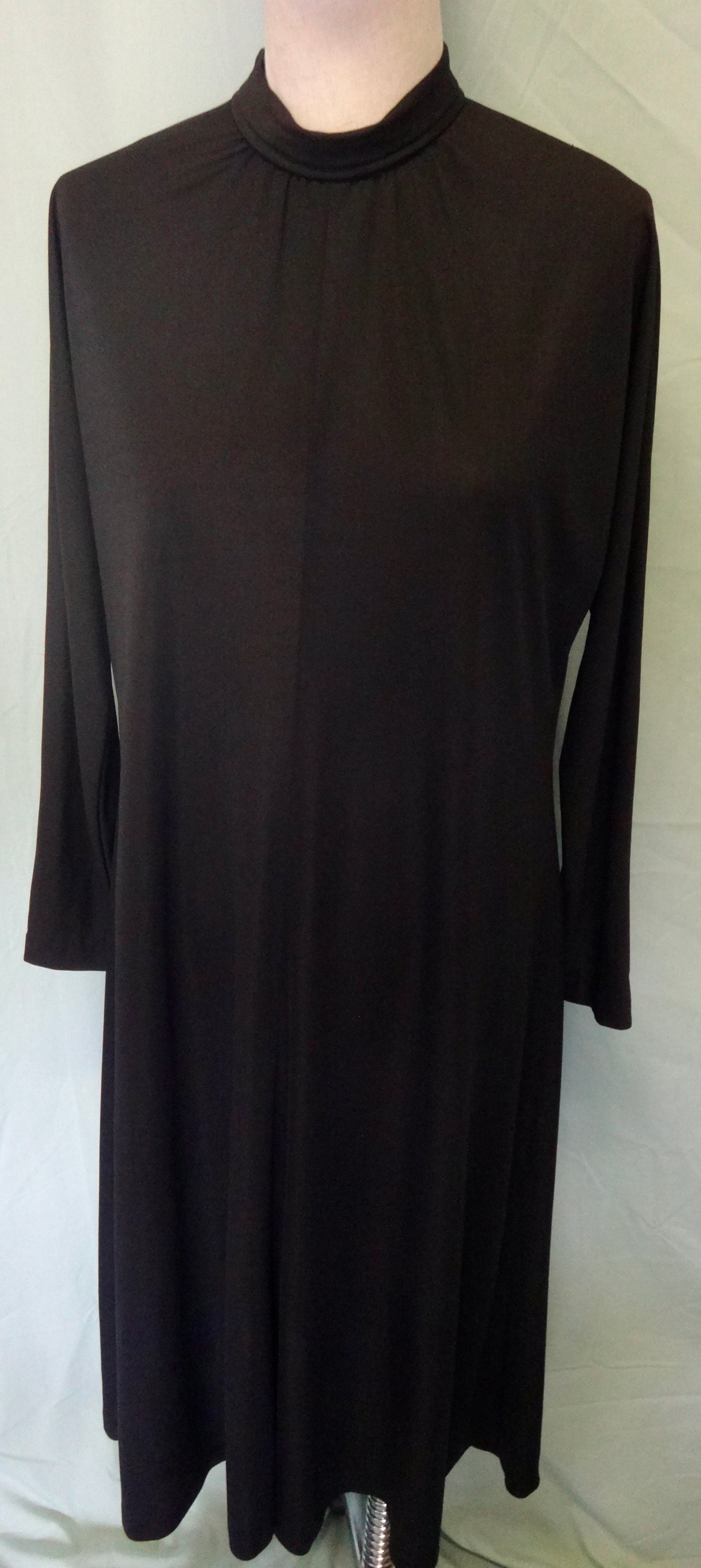 80s Black Batwing Evening Dress