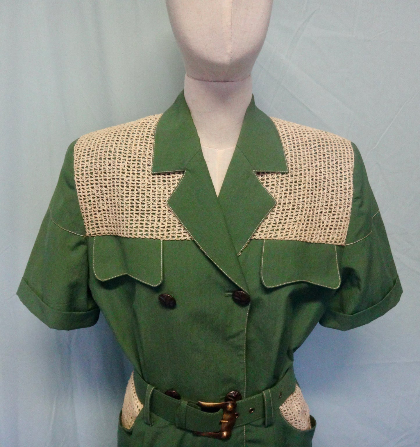 80s Safari Short Jumpsuit in Khaki