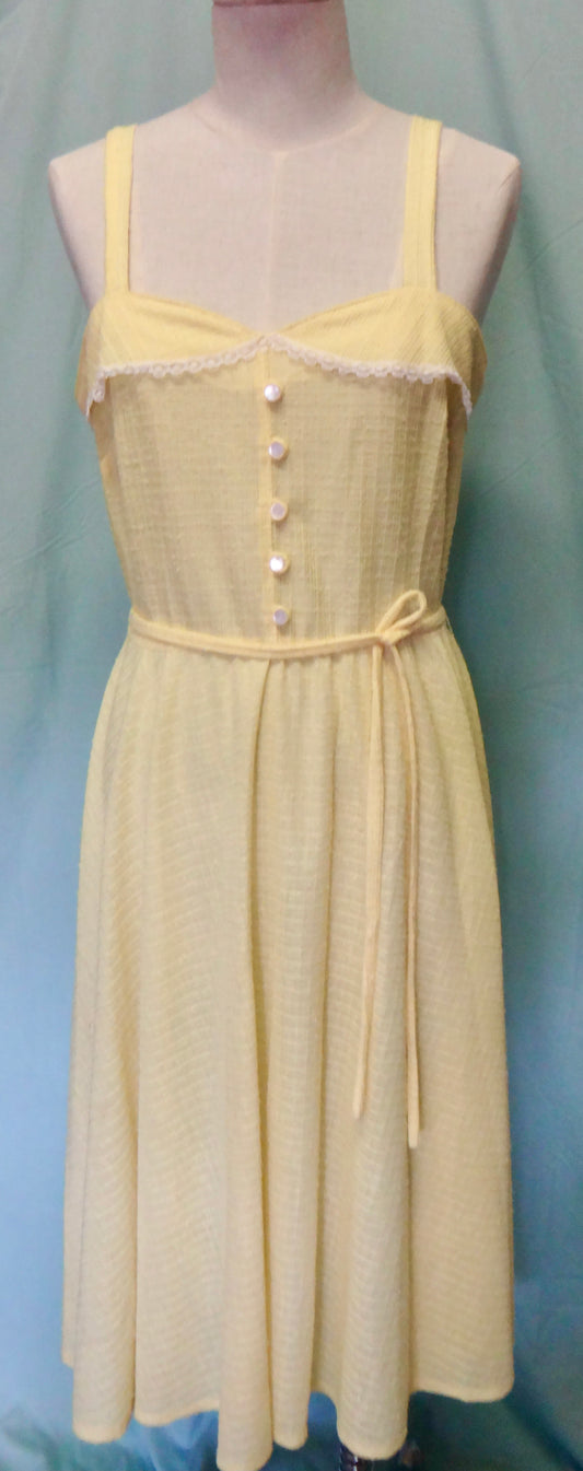 Sunny Yellow 50s-Style Day Dress