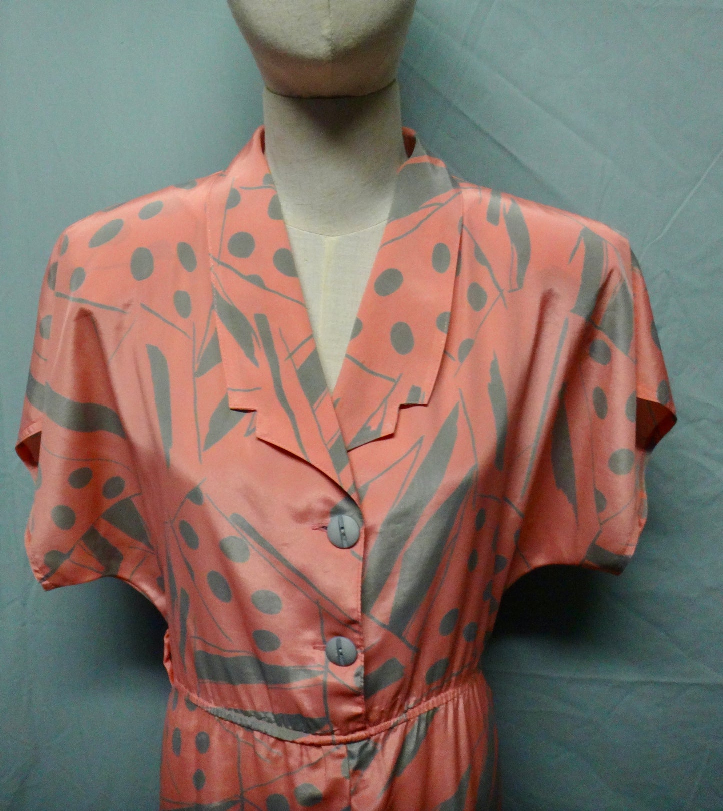 80s Lolly Pink Sketch-Dot Print Dress