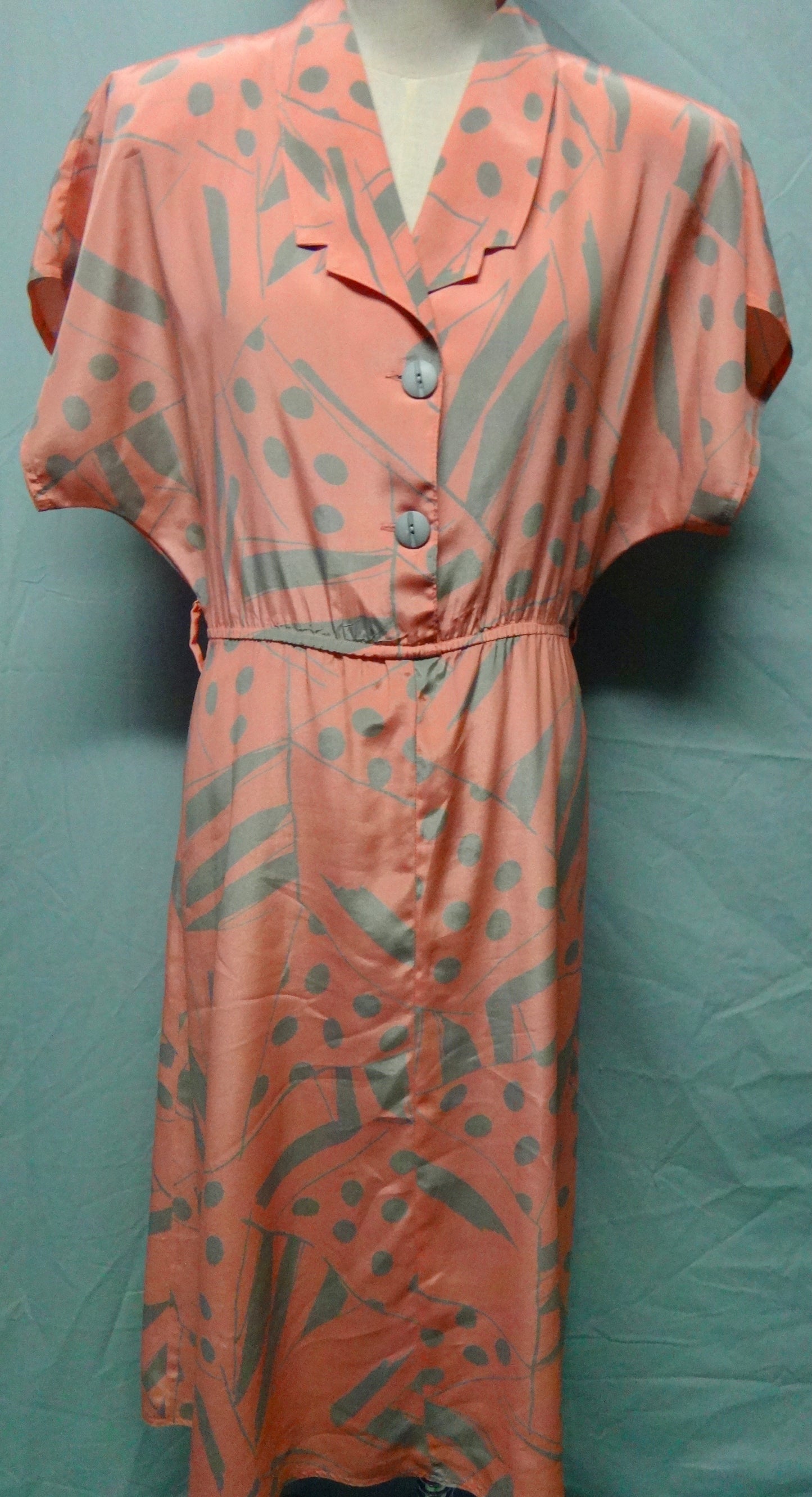 80s Lolly Pink Sketch-Dot Print Dress