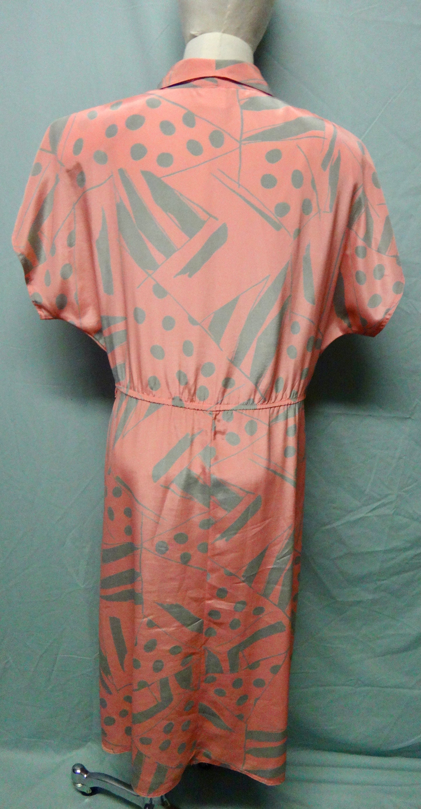 80s Lolly Pink Sketch-Dot Print Dress