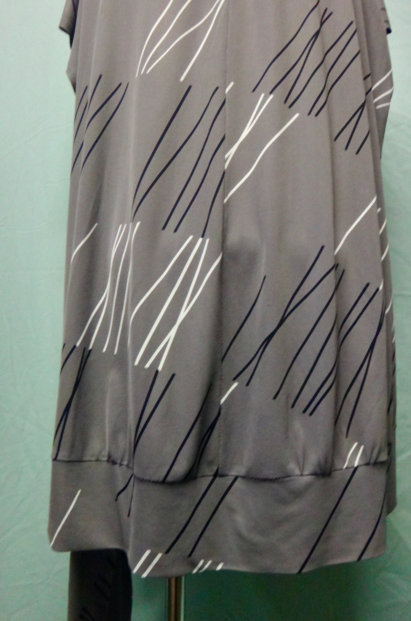 80s Abstract Grey Tunic Top Mini Dress