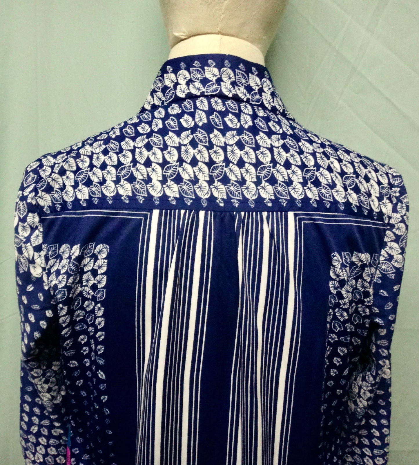 70s/80s Hydrangea Leaf Print Shirt Multi