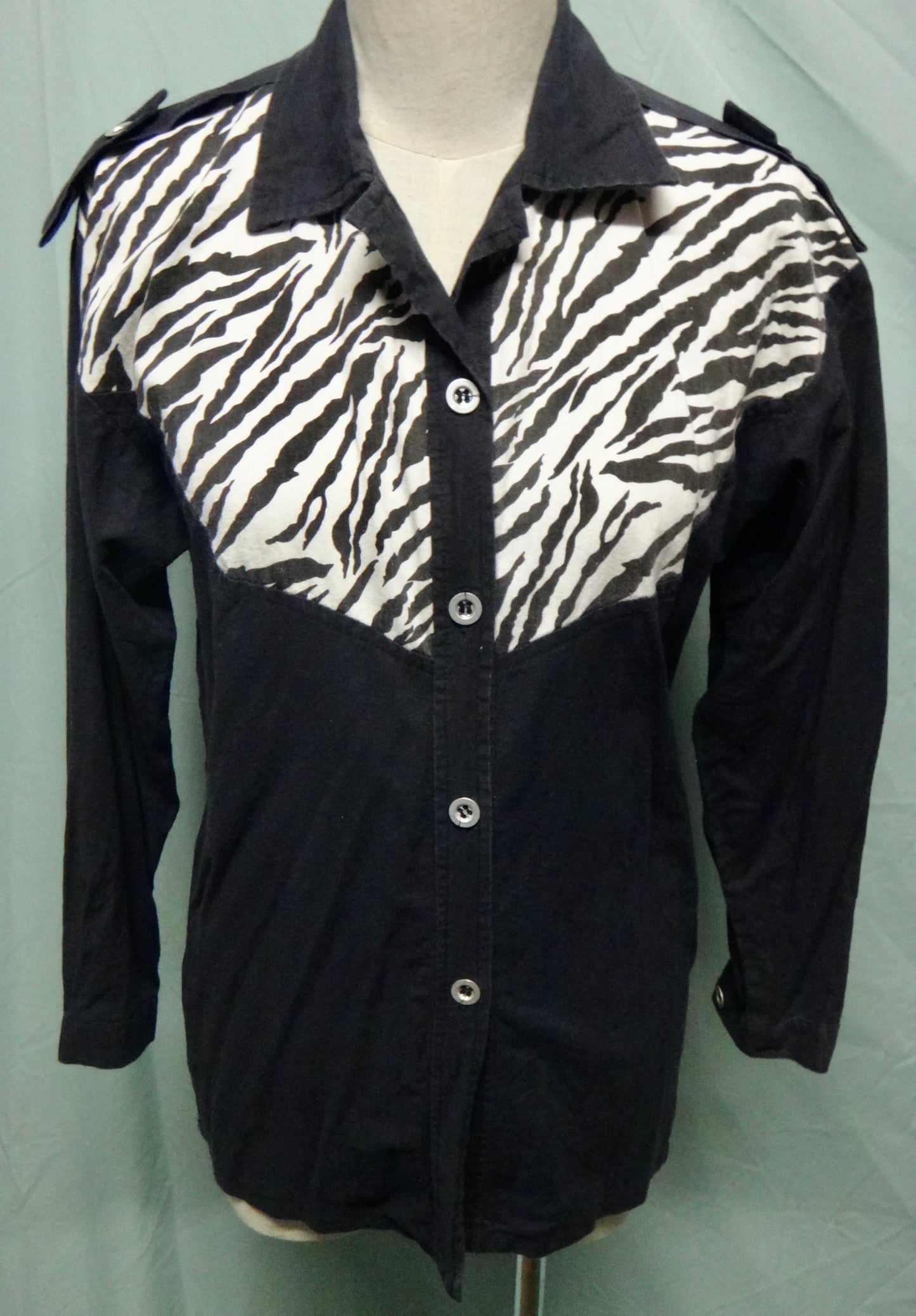 80s/90s Western Style Zebra Shirt