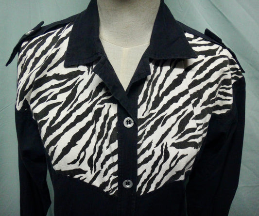 80s/90s Western Style Zebra Shirt