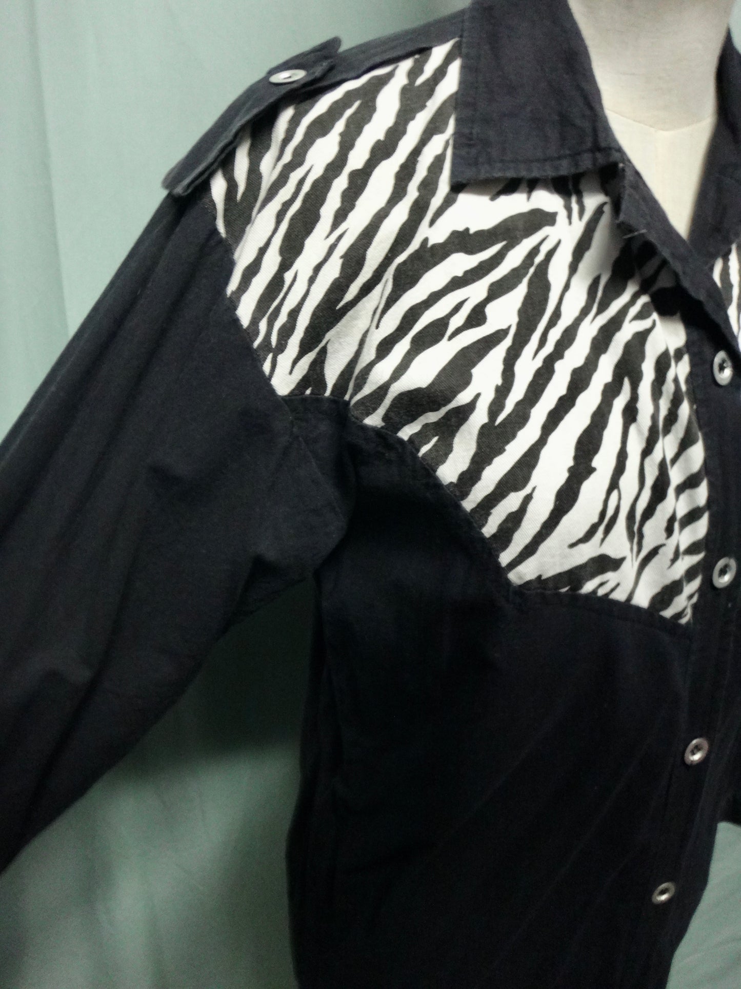 80s/90s Western Style Zebra Shirt