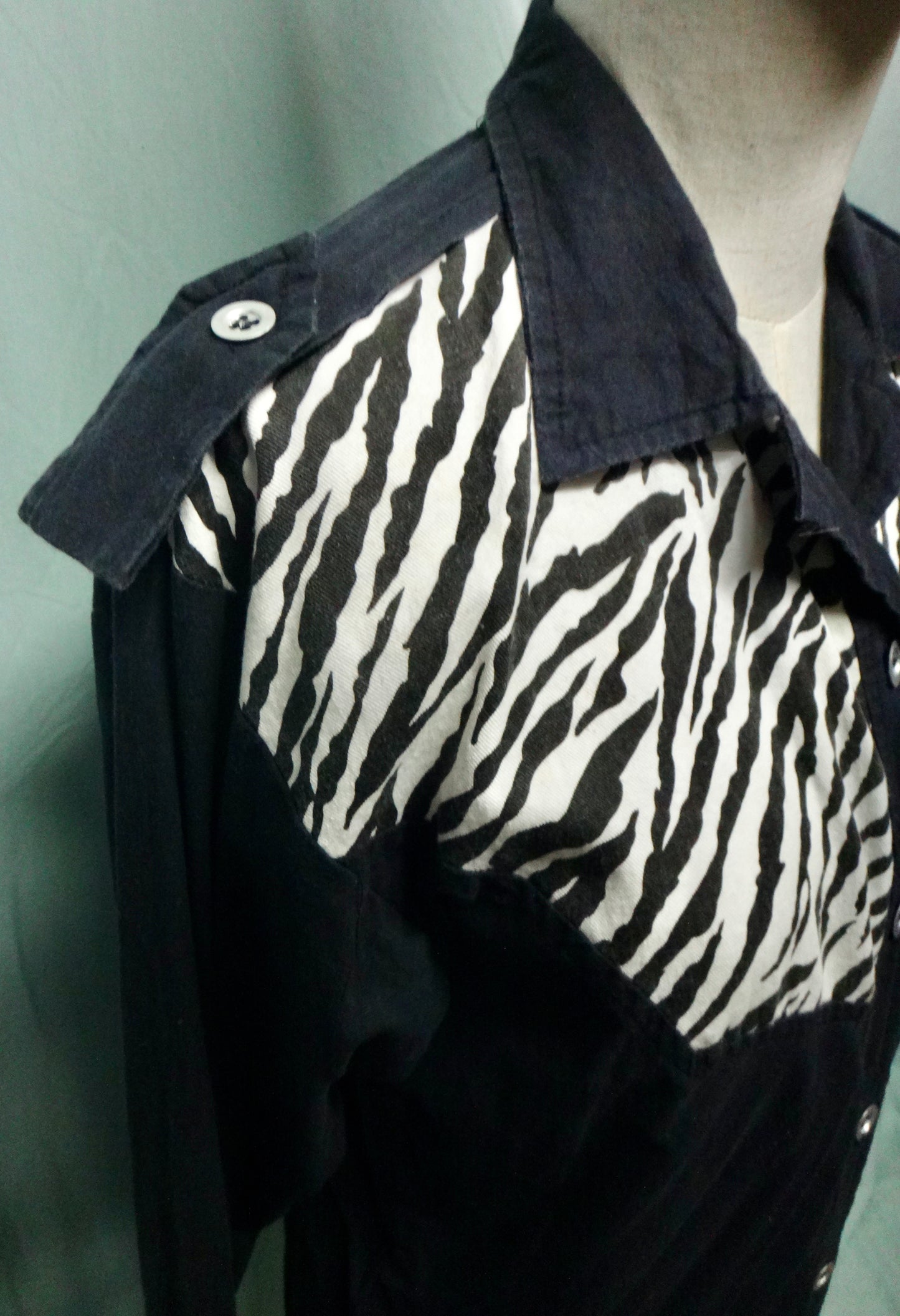 80s/90s Western Style Zebra Shirt