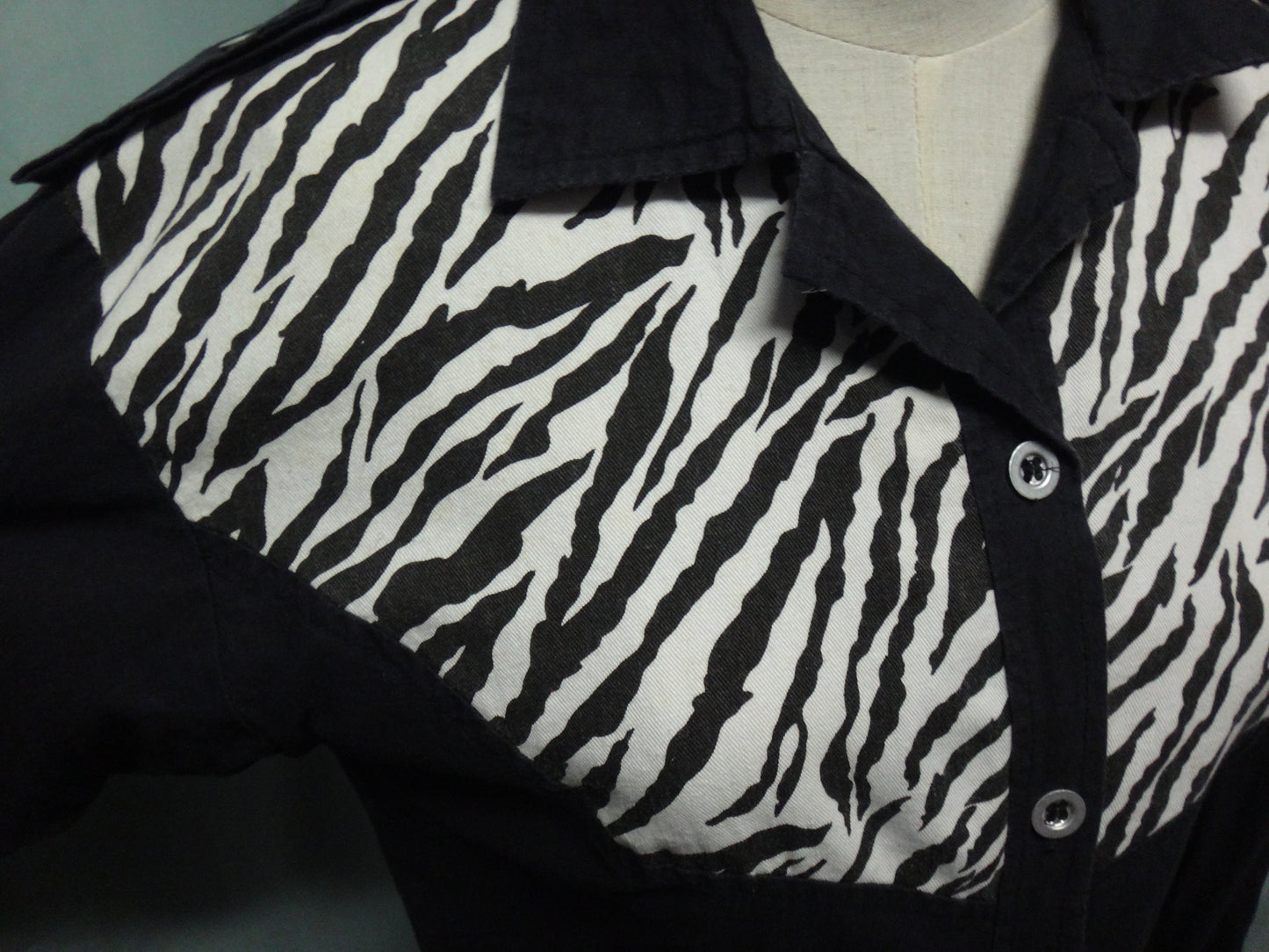 80s/90s Western Style Zebra Shirt