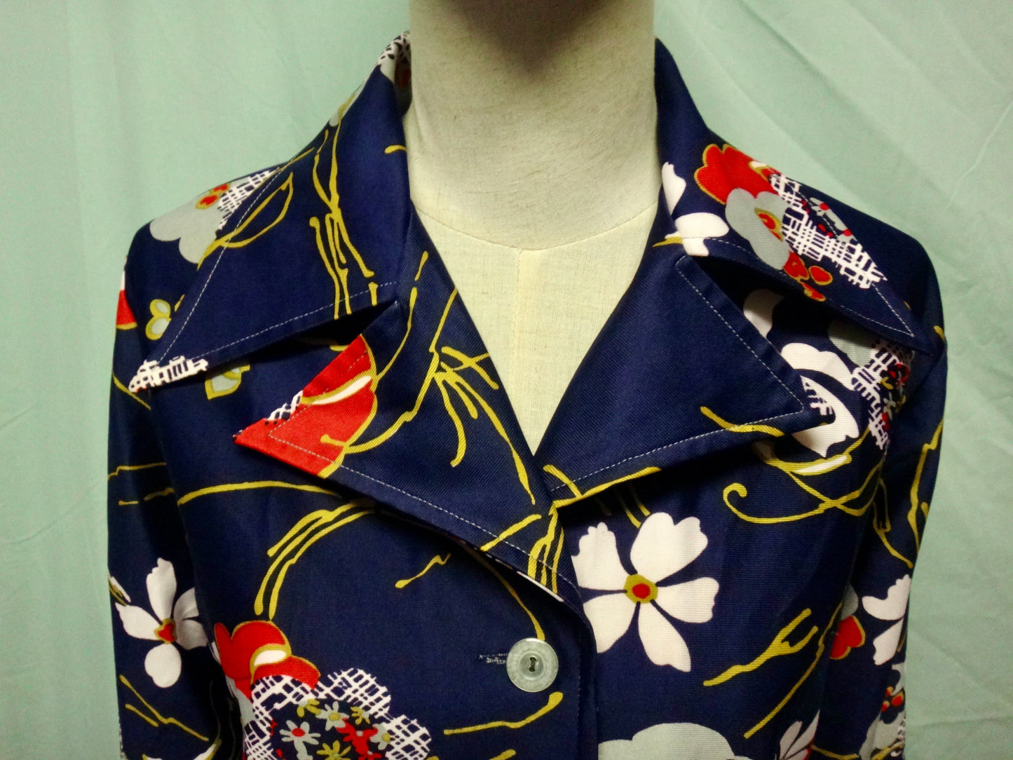 70s Floral Shirt with Safari Collar