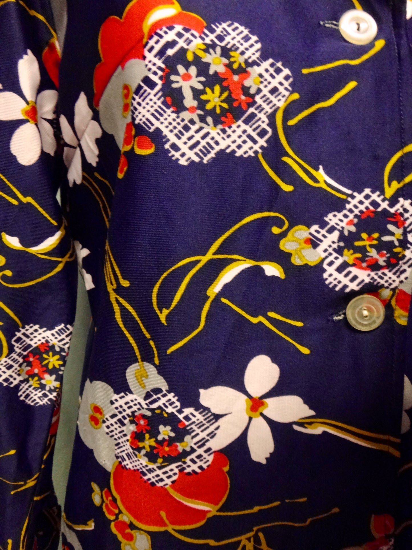 70s Floral Shirt with Safari Collar