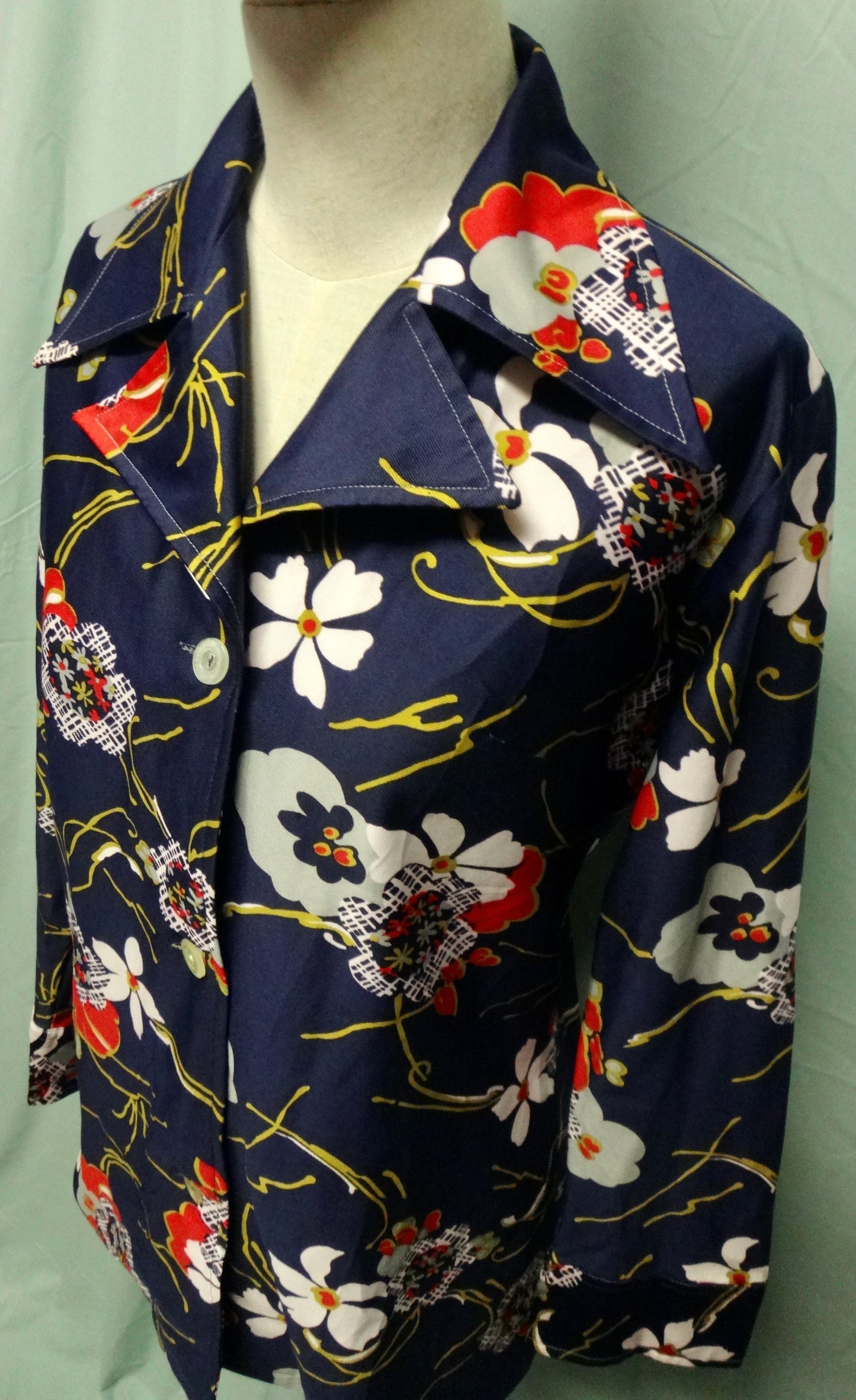 70s Floral Shirt with Safari Collar