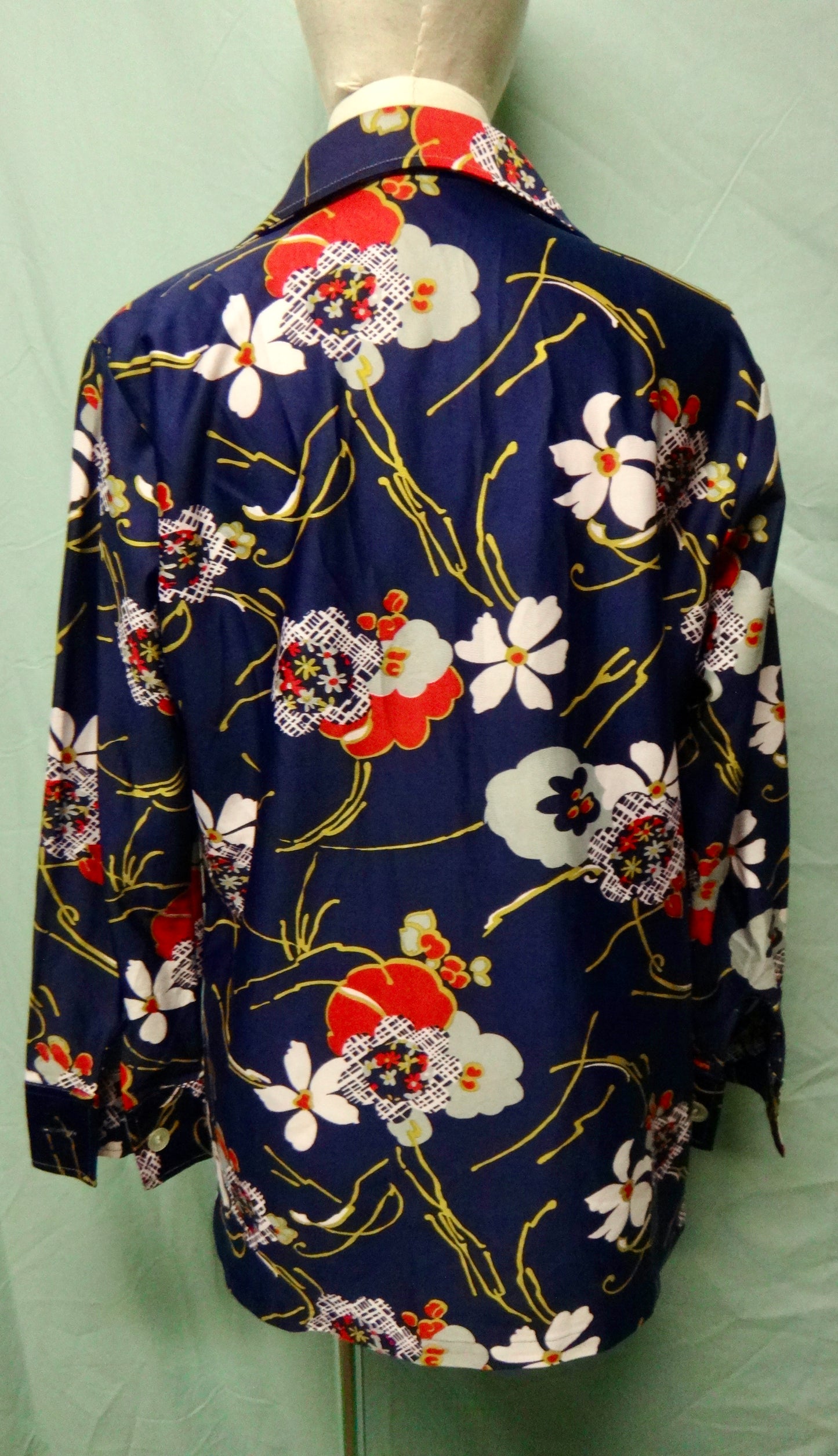 70s Floral Shirt with Safari Collar