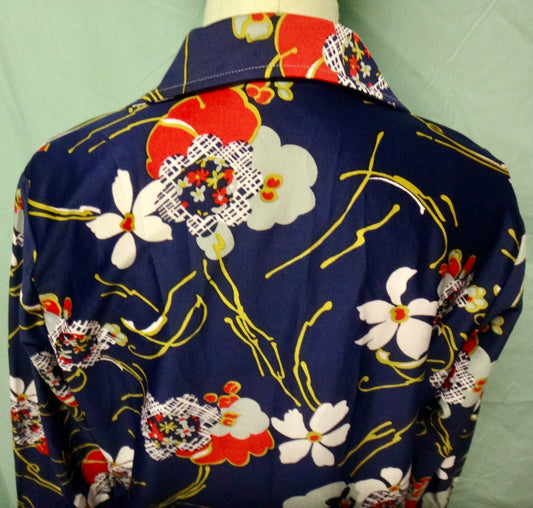 70s Floral Shirt with Safari Collar