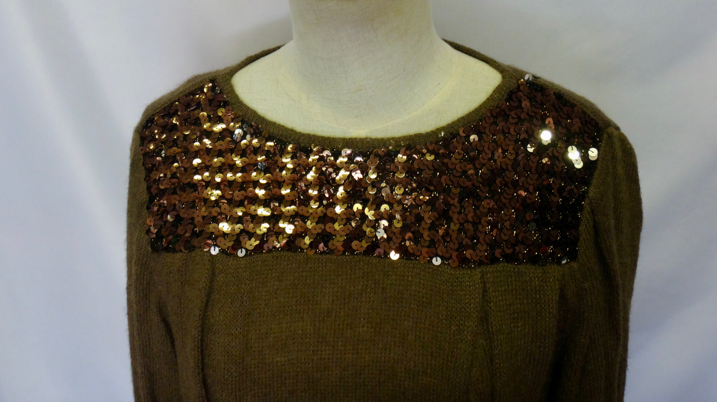 80s Cellini Chocolate Sequin Knit