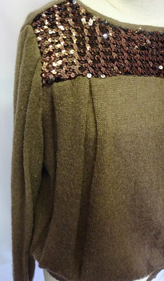 80s Cellini Chocolate Sequin Knit