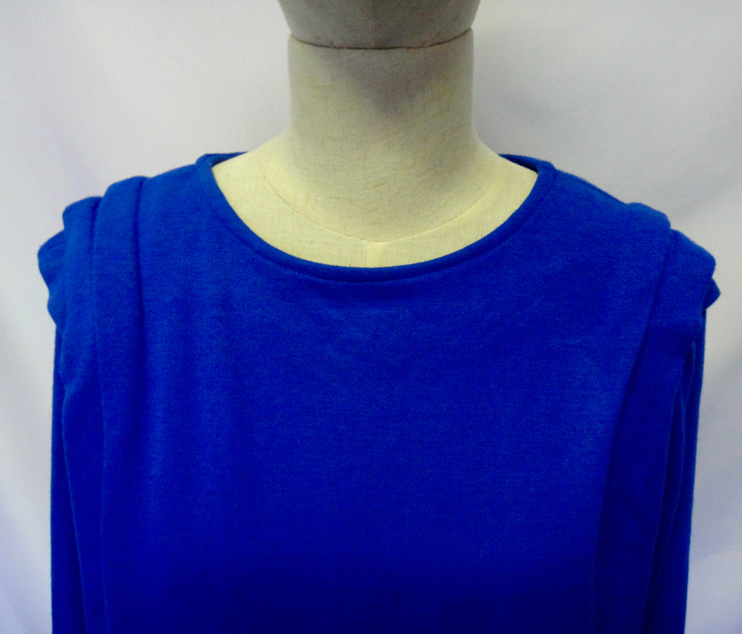 80s Oversized Electric Blue Pleated Sweat