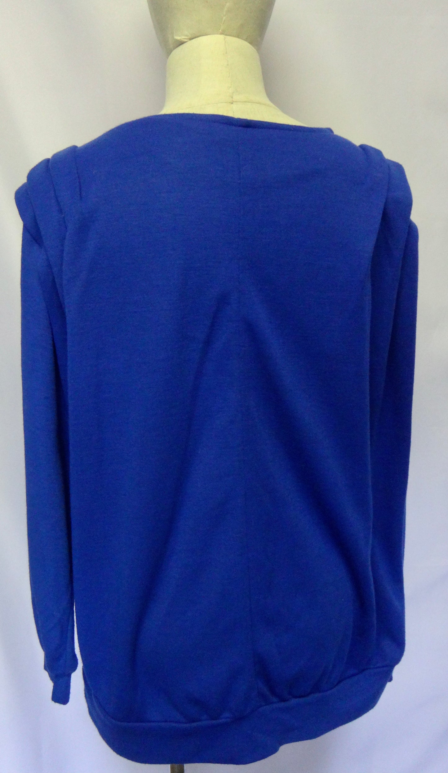 80s Oversized Electric Blue Pleated Sweat