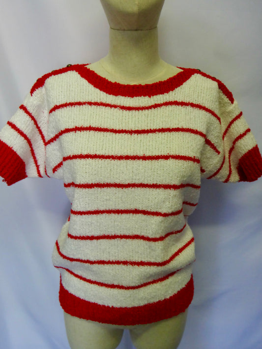 90s Nautical Knit in Red White