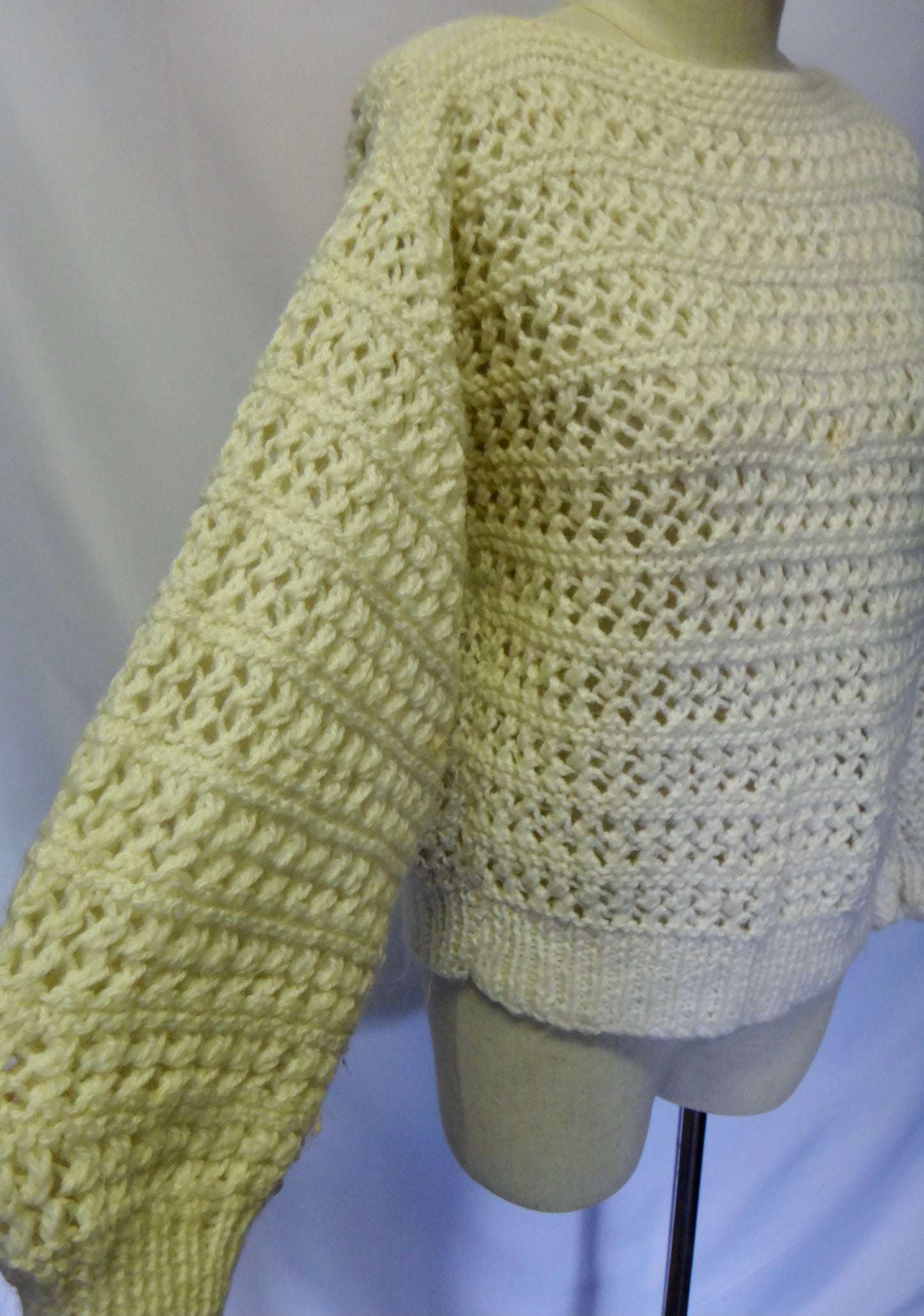 Handmade Winter White Lantern Sleeve Knit