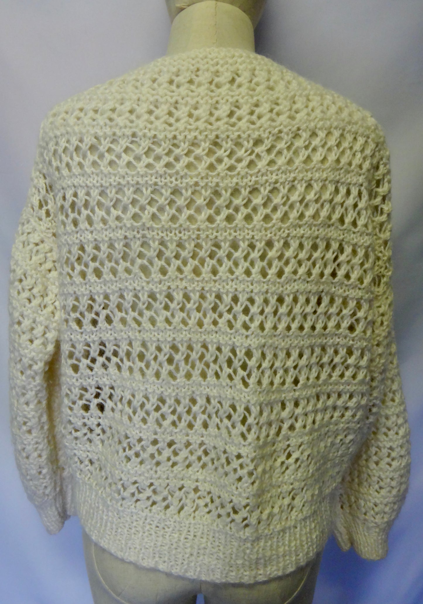 Handmade Winter White Lantern Sleeve Knit