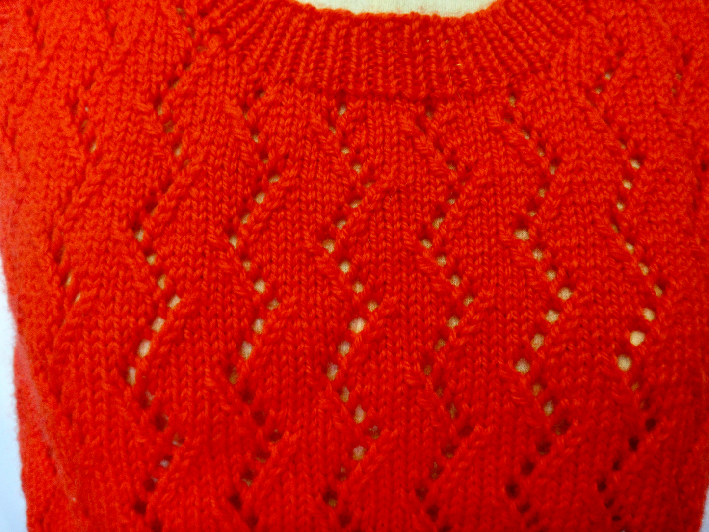 Handmade Red Knitted Crop Vest