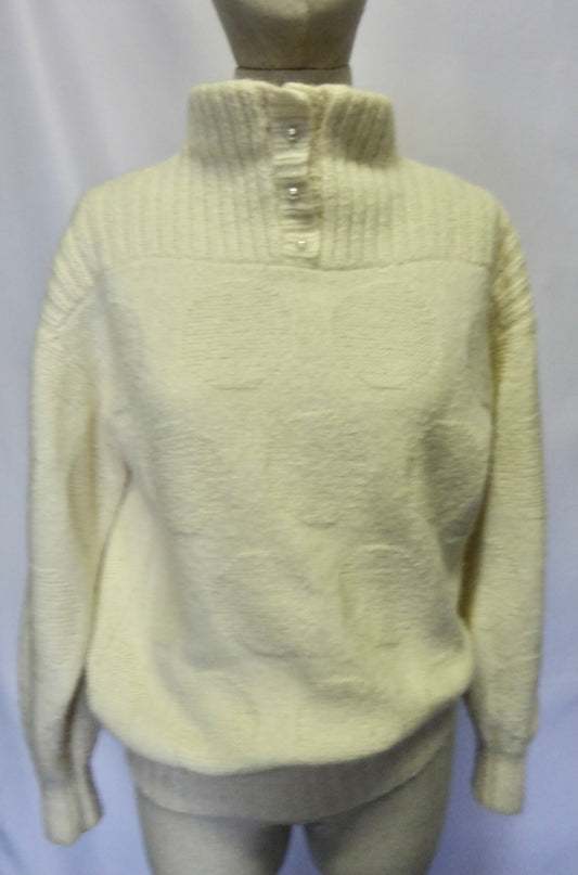 Dot Cream Crew Neck Sweater