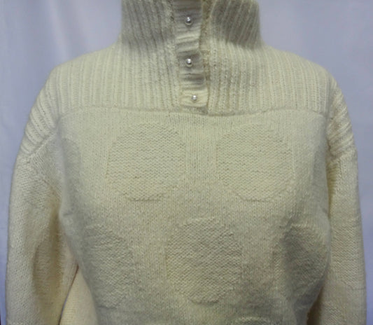 Dot Cream Crew Neck Sweater