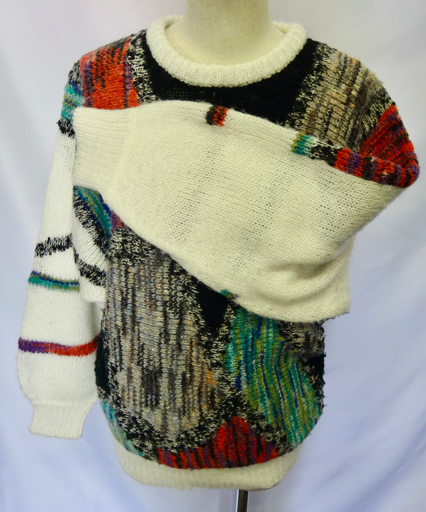 90s Abstract Multi Colour Crew Knit